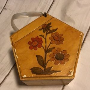 1960’s Vintage Decoupaged Wood Box Purse